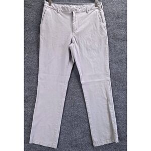IZOD Saltwater Stretch Chino Mens 34x32 Straight Leg Grey Pants Comfortable